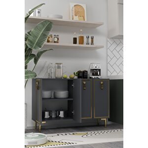 8186km-64ct Konsol,kahve Köşesi̇,ayakkabilik,ofi̇s Evrak Dolabi,mutfak Ki̇ler Dolabi,tv Üni̇tesi̇-ANTRASİT ALTIN Antrasit Gold