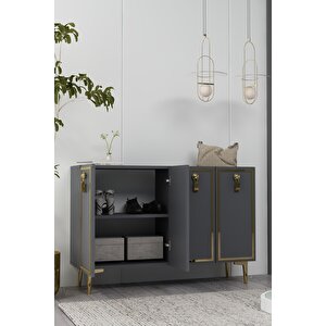 8186km-64ct Konsol,kahve Köşesi̇,ayakkabilik,ofi̇s Evrak Dolabi,mutfak Ki̇ler Dolabi,tv Üni̇tesi̇-ANTRASİT ALTIN Antrasit Gold