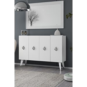 8185km-32ct Konsol,kahve Köşesi̇,ayakkabilik,ofi̇s Evrak Dolabi,mutfak Ki̇ler Dolabi,tv Üni̇tesi̇-BEYAZ-GÜMÜŞ Beyaz-Gümüş