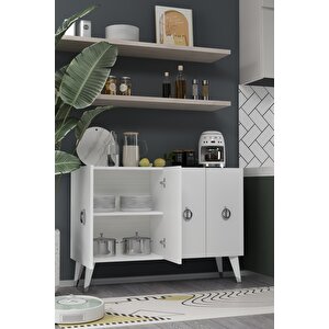 8185km-32ct Konsol,kahve Köşesi̇,ayakkabilik,ofi̇s Evrak Dolabi,mutfak Ki̇ler Dolabi,tv Üni̇tesi̇-BEYAZ-GÜMÜŞ Beyaz-Gümüş