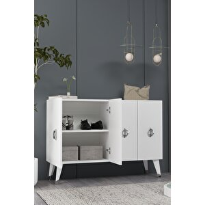 8185km-32ct Konsol,kahve Köşesi̇,ayakkabilik,ofi̇s Evrak Dolabi,mutfak Ki̇ler Dolabi,tv Üni̇tesi̇-BEYAZ-GÜMÜŞ Beyaz-Gümüş