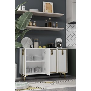 8186km-64ct Konsol,kahve Köşesi̇,ayakkabilik,ofi̇s Evrak Dolabi,mutfak Ki̇ler Dolabi,tv Üni̇tesi̇-BEYAZ ALTIN Beyaz-Altın