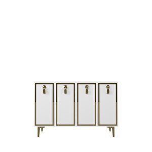 8186km-64ct Konsol,kahve Köşesi̇,ayakkabilik,ofi̇s Evrak Dolabi,mutfak Ki̇ler Dolabi,tv Üni̇tesi̇-BEYAZ ALTIN