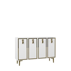 8186km-64ct Konsol,kahve Köşesi̇,ayakkabilik,ofi̇s Evrak Dolabi,mutfak Ki̇ler Dolabi,tv Üni̇tesi̇-BEYAZ ALTIN