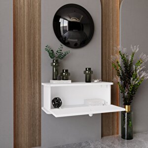Lunaris Dresuar %100 Mdf Kapaklı Duvara Monte Beyaz