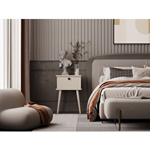 Lunaris Komodin %100 Mdf Lake Boyalı Ahşap Ayak Kumtaşı