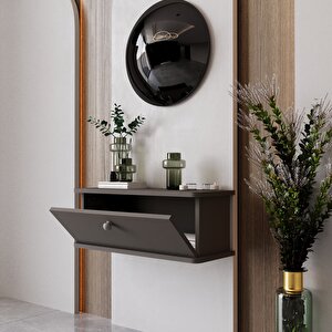 Lunaris Dresuar %100 Mdf Kapaklı Duvara Monte Gri