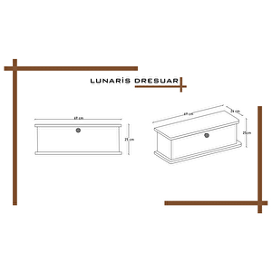 Lunaris Dresuar %100 Mdf Kapaklı Duvara Monte