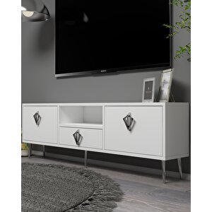 1313dropct-32 Tv Sehpasi BEYAZ-GÜMÜŞ Beyaz-Gümüş
