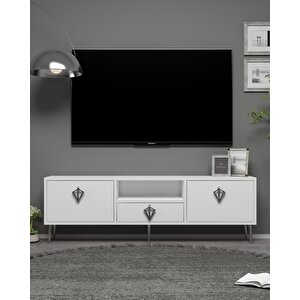 1313dropct-32 Tv Sehpasi BEYAZ-GÜMÜŞ Beyaz-Gümüş