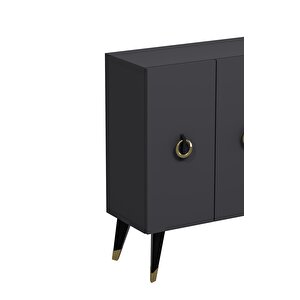 8184km-32ct Konsol,kahve Köşesi̇,ayakkabilik,ofi̇s Evrak Dolabi,mutfak Ki̇ler Dolabi,tv Üni̇tesi̇-ANTRASİT-SİYAH-ALTIN