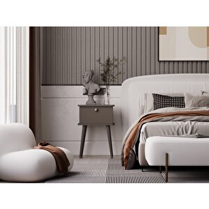 Lunaris Komodin %100 Mdf Lake Boyalı Ahşap Ayak Gri