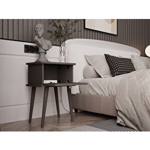Lunaris Komodin %100 Mdf Lake Boyalı Ahşap Ayak Gri