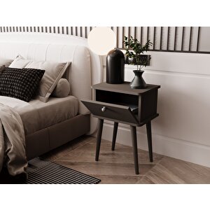 Lunaris Komodin %100 Mdf Lake Boyalı Ahşap Ayak Gri