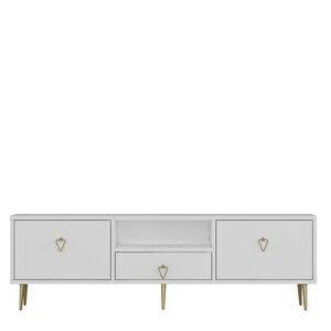 1306dropct-1 Tv Sehpasi BEYAZ-ALTIN KULP Beyaz-Altın