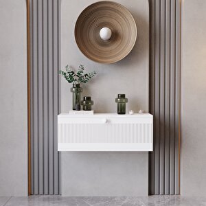 Melura Dresuar %100 Mdf Kapaklı Duvara Monte Beyaz