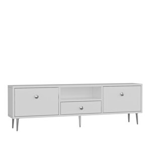 1307dropct-1 Tv Sehpasi BEYAZ-GÜMÜŞ Beyaz-Gümüş