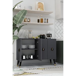 8183km-64ct Konsol,kahve Köşesi̇,ayakkabilik,ofi̇s Evrak Dolabi,mutfak Ki̇ler Dolabi,tv Üni̇tesi̇-ANTRASİT-ALTIN-SİYAH Antrasit