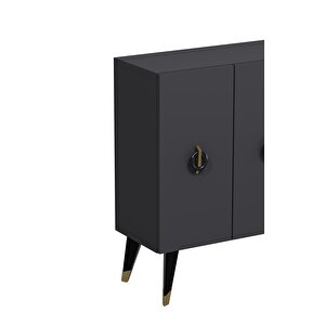 8183km-64ct Konsol,kahve Köşesi̇,ayakkabilik,ofi̇s Evrak Dolabi,mutfak Ki̇ler Dolabi,tv Üni̇tesi̇-ANTRASİT-ALTIN-SİYAH