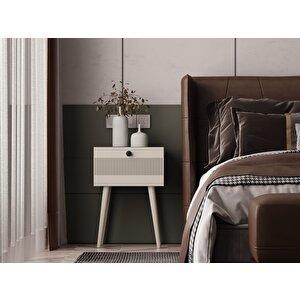 Melura Komodin  %100 Mdf Lake Boyalı Ahşap Ayak Kumtaşı
