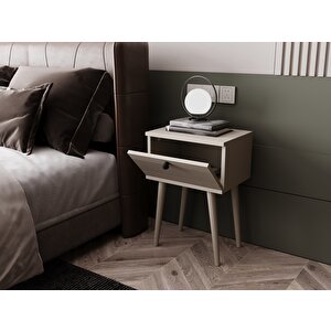 Melura Komodin  %100 Mdf Lake Boyalı Ahşap Ayak Kumtaşı