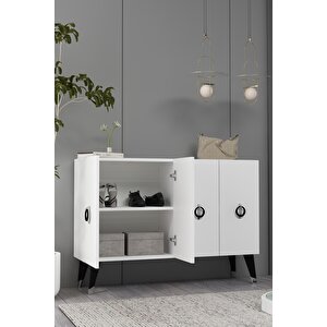 8183km-64ct Konsol,kahve Köşesi̇,ayakkabilik,ofi̇s Evrak Dolabi,mutfak Ki̇ler Dolabi,tv Üni̇tesi̇-BEYAZ-GÜMÜŞ-SİYAH Beyaz-Gümüş