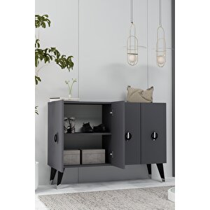 8183km-64ct Konsol,kahve Köşesi̇,ayakkabilik,ofi̇s Evrak Dolabi,mutfak Ki̇ler Dolabi,tv Üni̇tesi̇-ANTRASİT-GÜMÜŞ-SİYAH Antrasit Gümüş