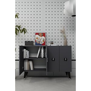 8183km-64ct Konsol,kahve Köşesi̇,ayakkabilik,ofi̇s Evrak Dolabi,mutfak Ki̇ler Dolabi,tv Üni̇tesi̇-ANTRASİT-GÜMÜŞ-SİYAH Antrasit Gümüş