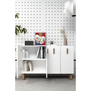 8182km-64ct Konsol,kahve Köşesi̇,ayakkabilik,ofi̇s Evrak Dolabi,mutfak Ki̇ler Dolabi,tv Üni̇tesi̇-BEYAZ-SAFİR