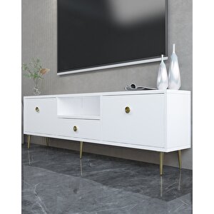 1307dropct-1 Tv Sehpasi BEYAZ-ALTIN
