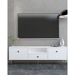 1307dropct-1 Tv Sehpasi BEYAZ-ALTIN