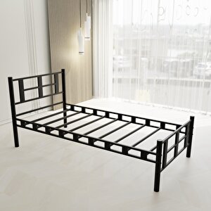 Lotus Tek Kişilik 120x200 Cm Metal Karyola A Kalite, Ses Çıkarmaz ,ölçülü Model Karyola Siyah 1637-d