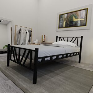 Gardenya Tek Kişilik 90x190 Cm  Metal Karyola A Kalite, Ses Çıkarmaz ,ölçülü Model Karyola Siyah 1641-a