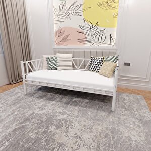 Nova Tek Kişilik 90x200 Cm Karyola Yüksek Kalite, Metal Karyola Beyaz 1646-b
