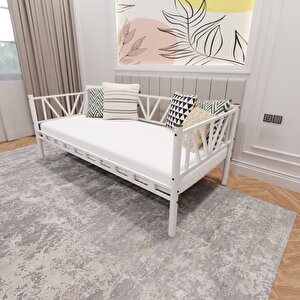 Nova Tek Kişilik 90x200 Cm Karyola Yüksek Kalite, Metal Karyola Beyaz 1646-b