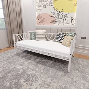 Nova Tek Kişilik 90x200 Cm Karyola Yüksek Kalite, Metal Karyola Beyaz 1646-b