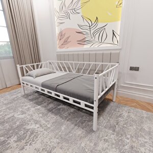 Nova Tek Kişilik 90x200 Cm Karyola Yüksek Kalite, Metal Karyola Beyaz 1646-b