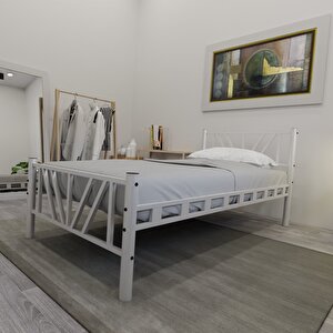 Gardenya Tek Kişilik  90x190 Cm Metal Karyola A Kalite, Ses Çıkarmaz ,ölçülü Model Karyola Beyaz 1640-a