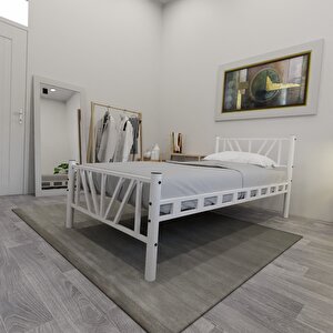 Gardenya Tek Kişilik  90x190 Cm Metal Karyola A Kalite, Ses Çıkarmaz ,ölçülü Model Karyola Beyaz 1640-a