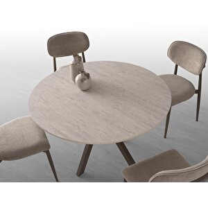 Nova Polo Yuvarlak Açılır Mutfak Masa Sandalye Takımı 70x120cm