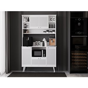 Melura Kahve Köşesi 120 Cm %100 Mdf Çok Amaçlı Dolap Beyaz