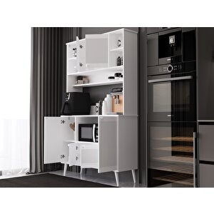 Melura Kahve Köşesi 120 Cm %100 Mdf Çok Amaçlı Dolap Beyaz
