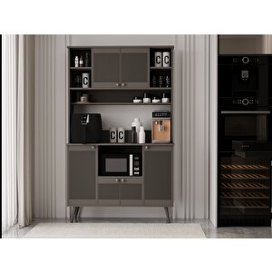Melura Kahve Köşesi 120 Cm %100 Mdf Çok Amaçlı Dolap Gri