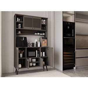 Melura Kahve Köşesi 120 Cm %100 Mdf Çok Amaçlı Dolap Gri