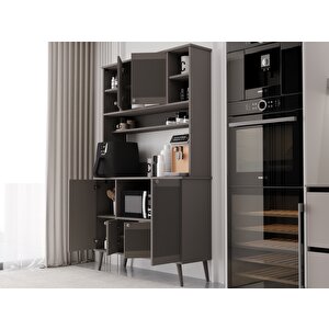 Melura Kahve Köşesi 120 Cm %100 Mdf Çok Amaçlı Dolap Gri