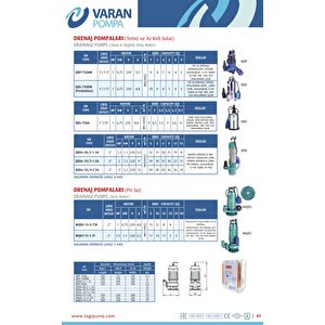 Varan Qds 750dw-ss Paslanmaz Koruma Panolu Pis Su Dalgıç Pompa 1 Hp/ 0.75 Kw, Monofaze 220 V, 10 Mss