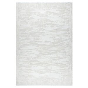 Distressed Pattern Eskitme Pamuk Tabanlı Salon - Oturma Odası  Krem Renk Halı 160x230 cm
