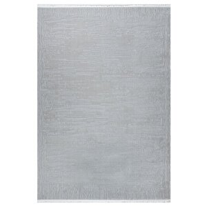 Distressed Pattern Eskitme Tasarımlı Pamuk Tabanlı Salon - Oturma Odası  Gri Renk Halı 160x230 cm