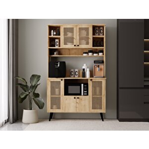 Kahve Köşesi 120 Cm %100 Mdf Panjur Kapak Çok Amaçlı Dolap Safir
