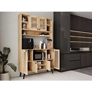 Kahve Köşesi 120 Cm %100 Mdf Panjur Kapak Çok Amaçlı Dolap Safir